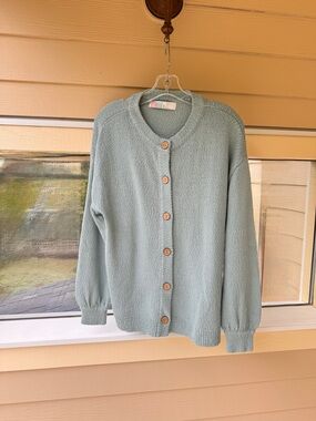 Free People Beach Free-Est Ameena Cardigan Sweater XS Blue Haze Button Front